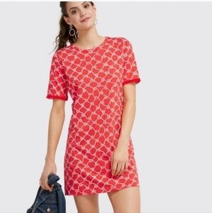 Draper James sz small knot rope dress print red white Pima cotton